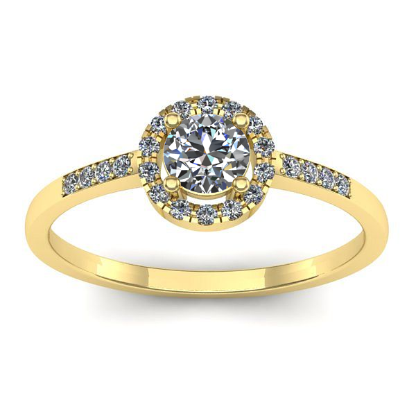 Inel cu diamant rotund