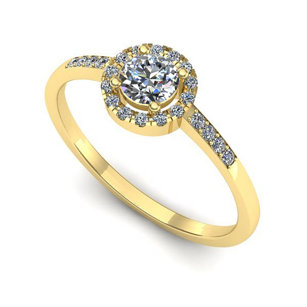 Inel din aur galben cu diamant