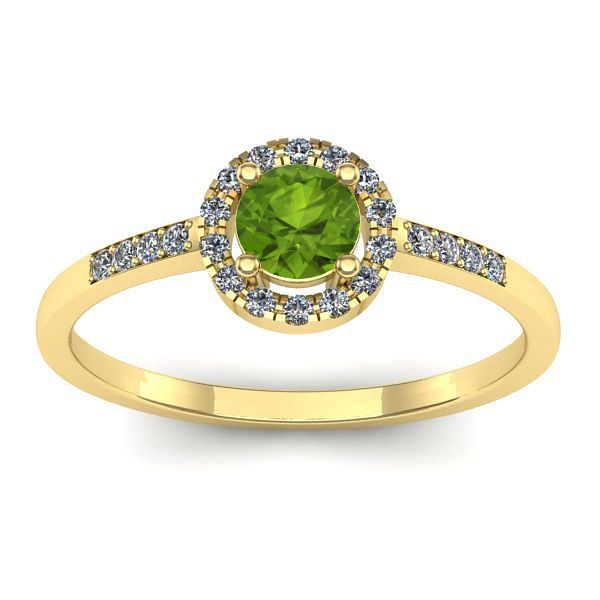 Inel de logodna cu peridot rotund