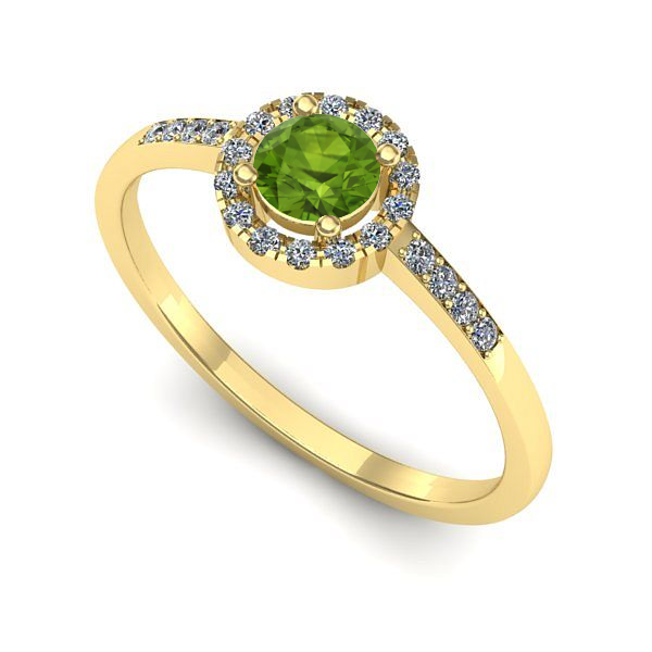 Inel din aur galben cu peridot