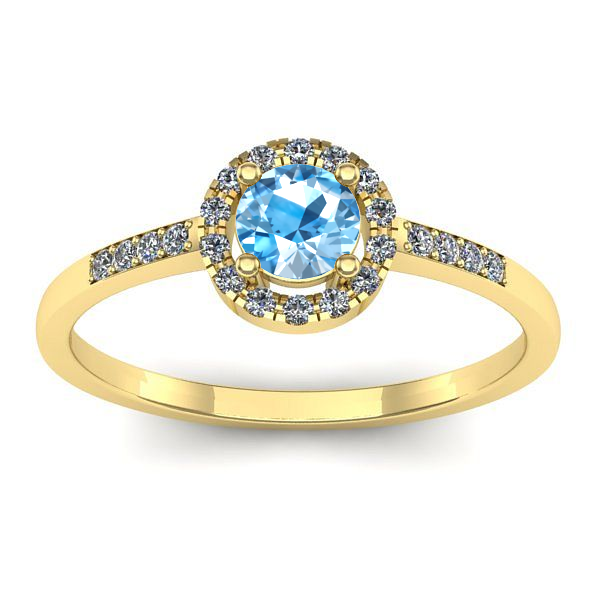 Inel de logodna cu topaz blue rotund