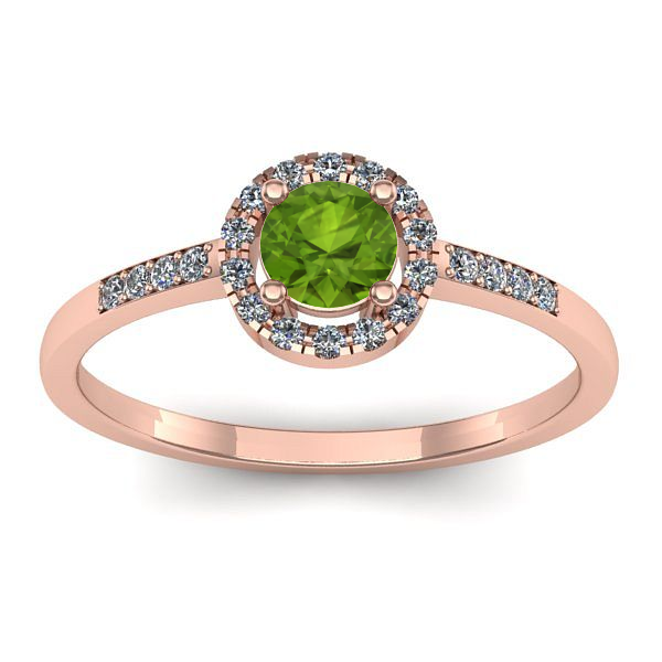 Inel logodna cu peridot rotund
