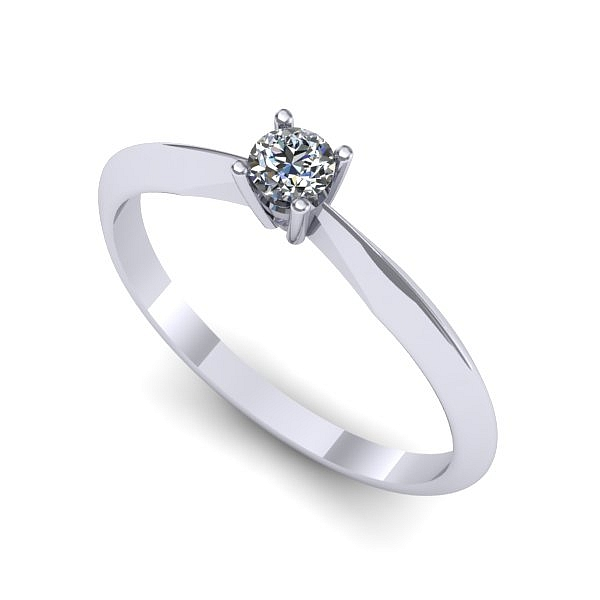 Inel logodna din aur alb cu diamant