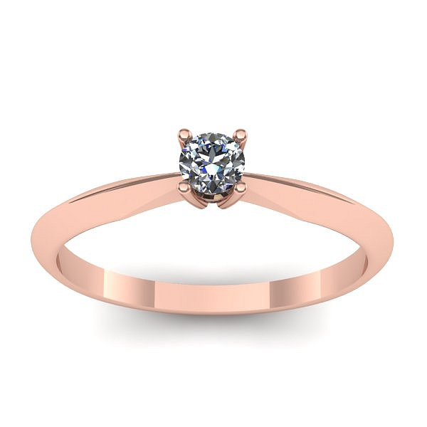 Inel cu diamant rotund