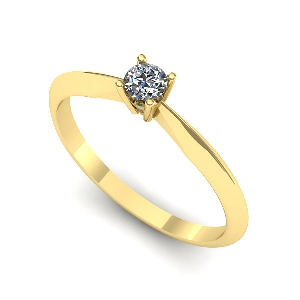 Inel logodna din aur galben cu diamant