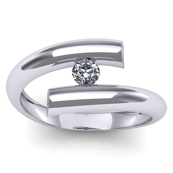 Inel cu diamant rotund