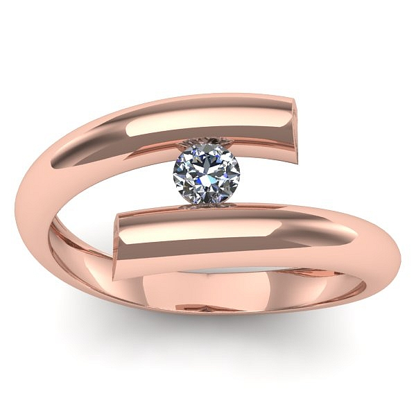 Inel logodna cu diamant rotund