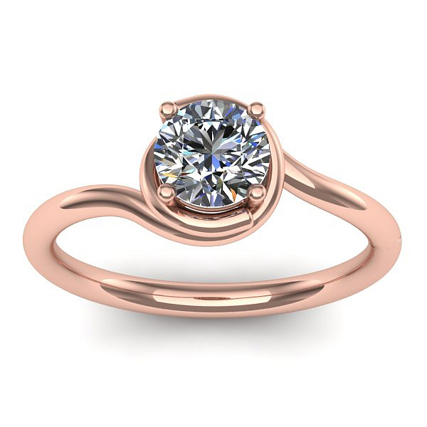 Inel cu diamant rotund