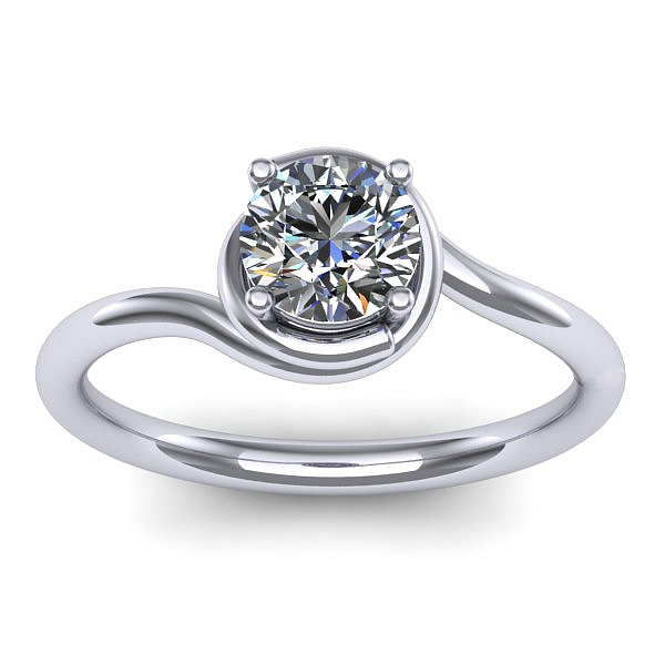 Inel cu diamant rotund