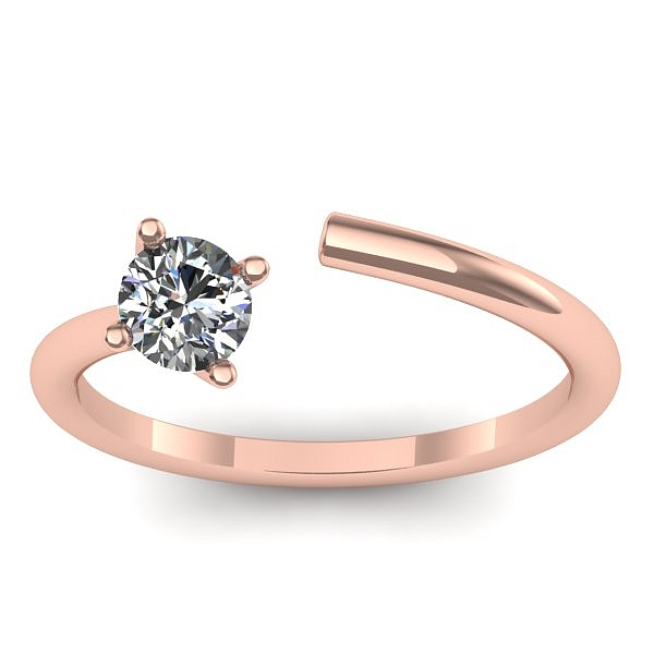 Inel cu diamant rotund