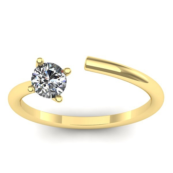 Inel cu diamant rotund