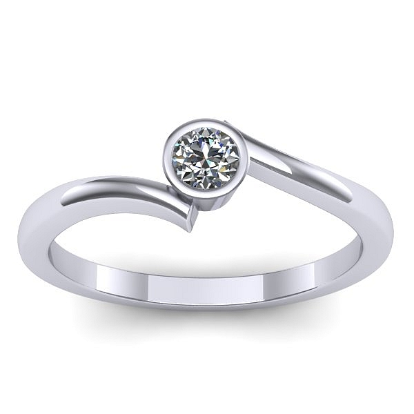 Inel cu diamant rotund