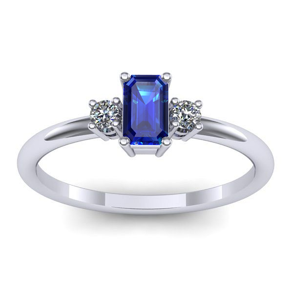 Inel de logodna cu safir dreptunghiular