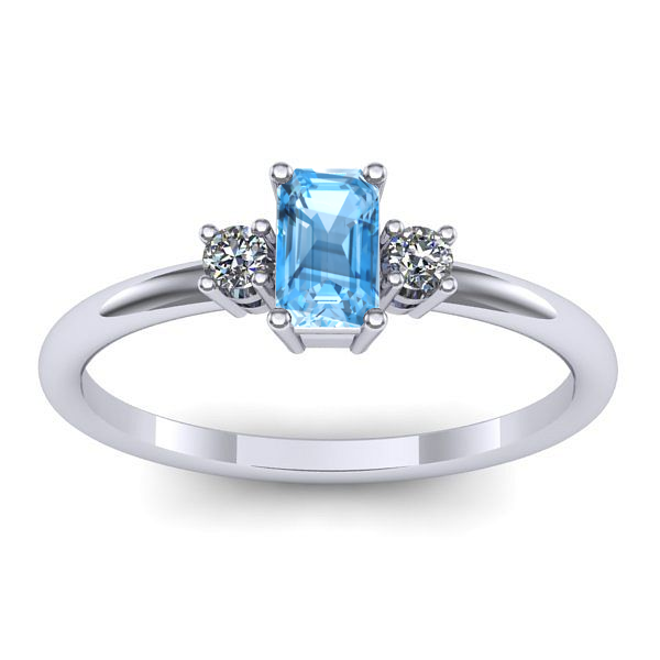 Inel logodna cu topaz blue dreptunghiular