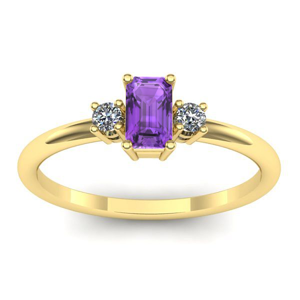 Inel de logodna cu ametist dreptunghiular