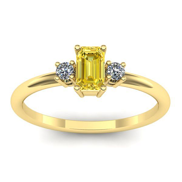 Inel cu safir galben dreptunghiular