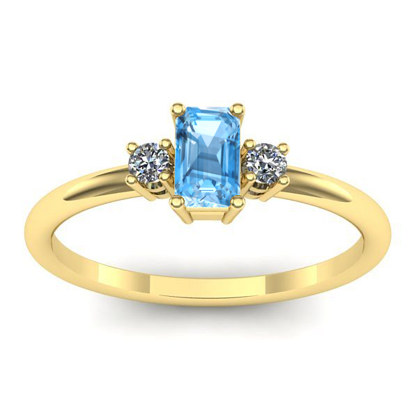 Inel logodna cu topaz blue dreptunghiular