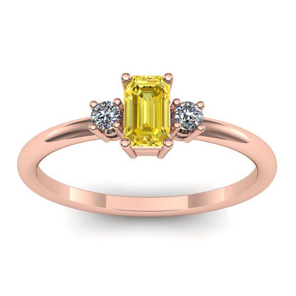 Inel cu safir galben dreptunghiular