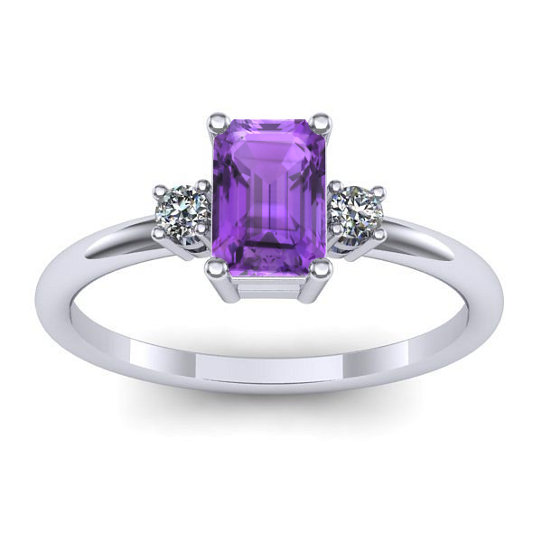 Inel cu ametist dreptunghiular