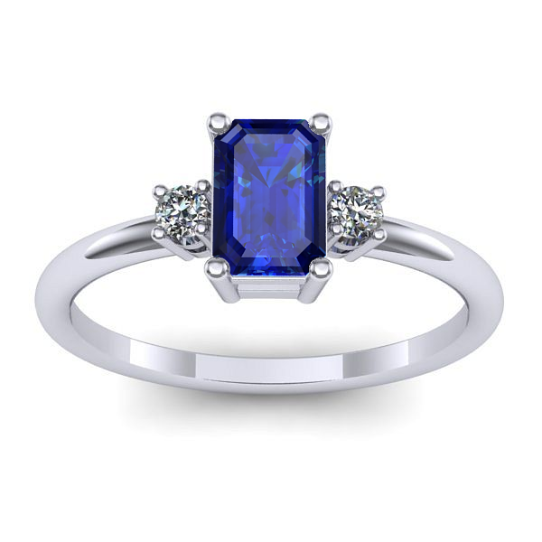 Inel logodna cu safir dreptunghiular