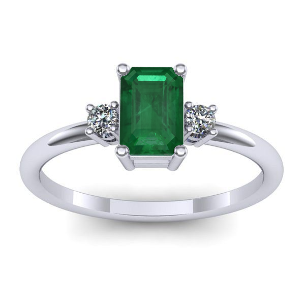 Inel cu smarald dreptunghiular