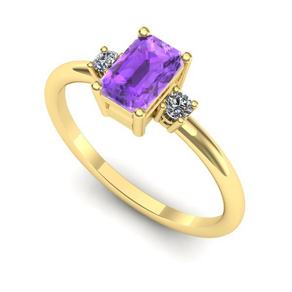 Inel din aur galben cu ametist