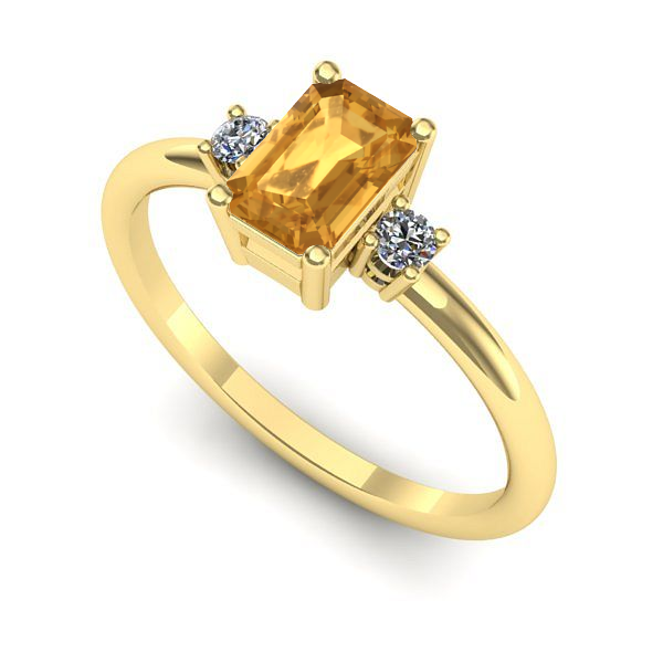 Inel din aur galben cu citrin