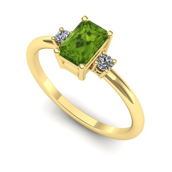 Inel din aur galben cu peridot