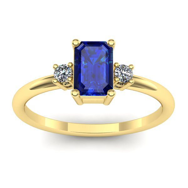 Inel logodna cu safir dreptunghiular