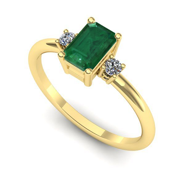 Inel din aur galben cu smarald