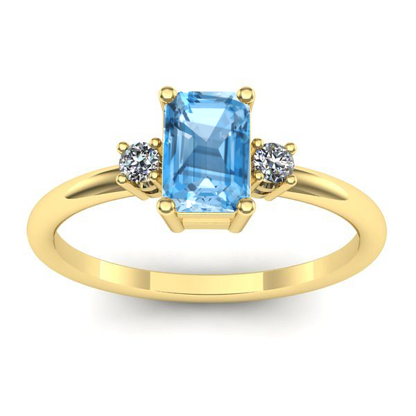 Inel de logodna cu topaz blue dreptunghiular