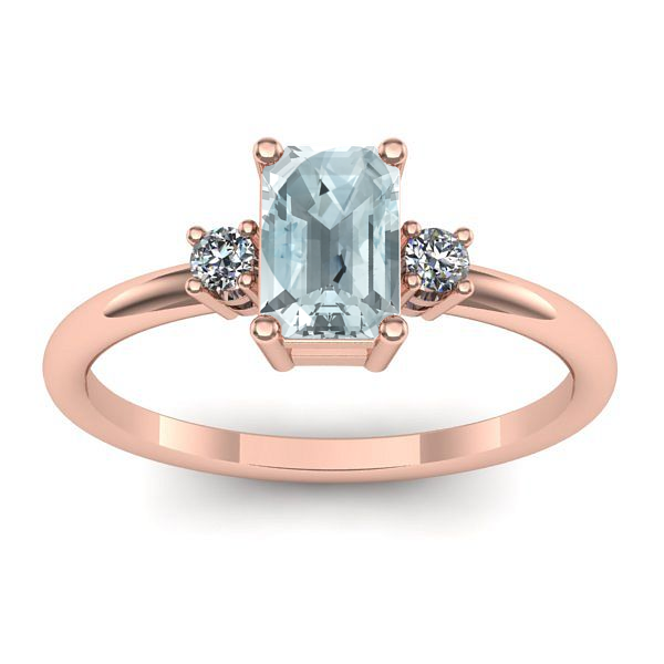 Inel cu aquamarin dreptunghiular