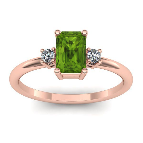 Inel cu peridot dreptunghiular
