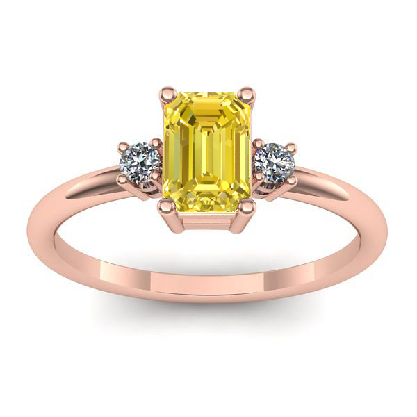 Inel de logodna cu safir galben dreptunghiular