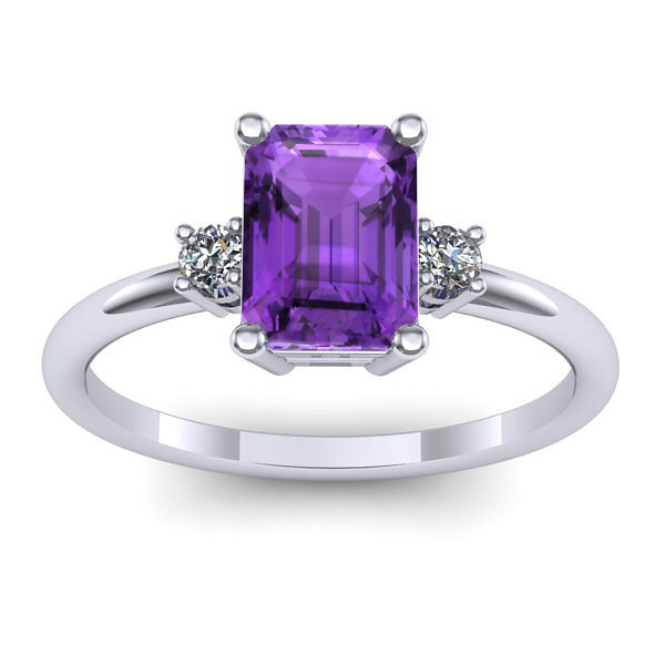 Inel cu ametist dreptunghiular