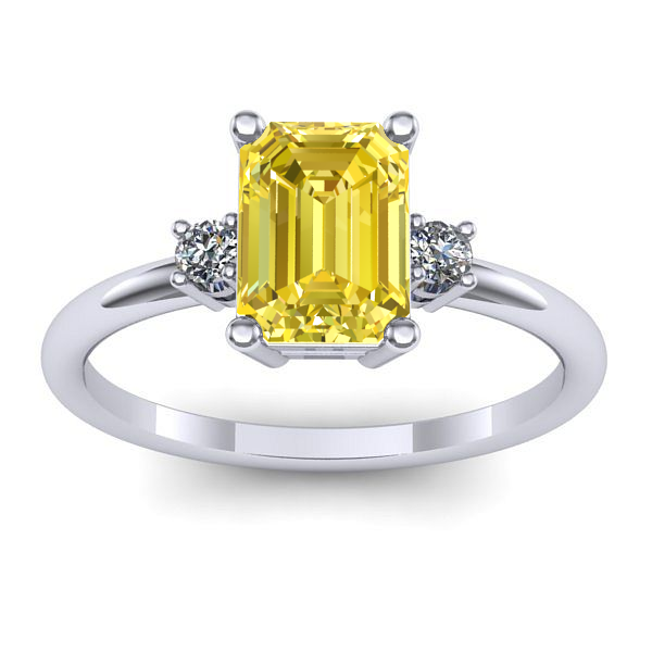 Inel de logodna cu safir galben dreptunghiular