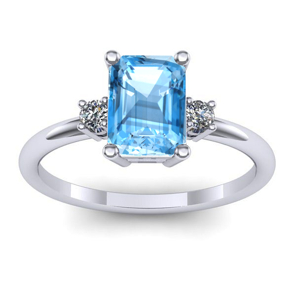Inel de logodna cu topaz blue dreptunghiular