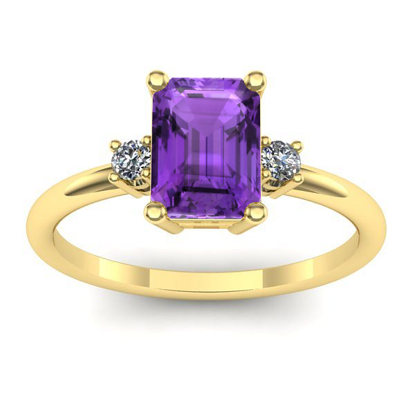 Inel logodna cu ametist dreptunghiular