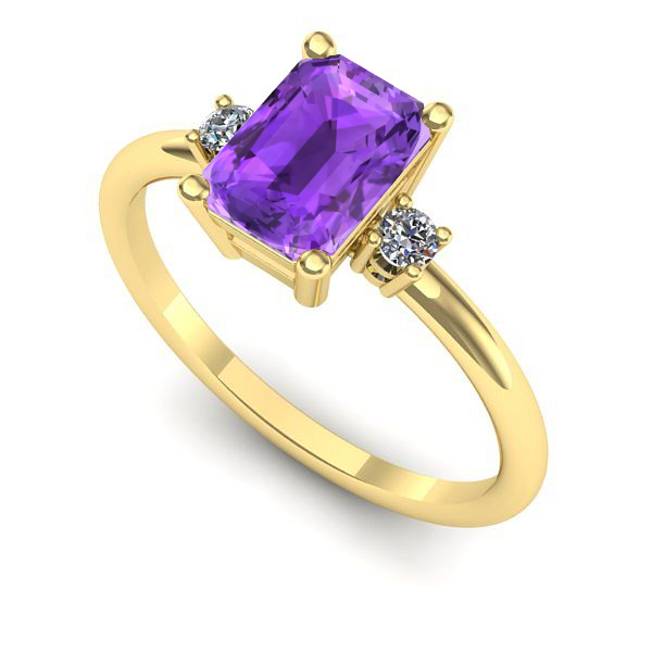 Inel din aur galben cu ametist