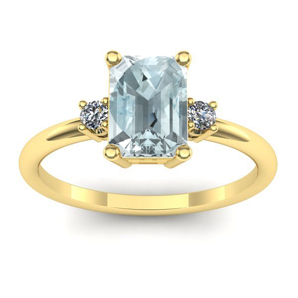 Inel cu aquamarin dreptunghiular