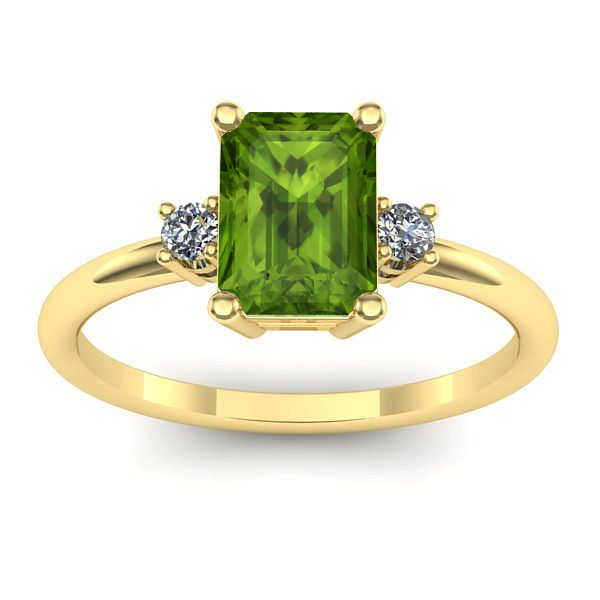 Inel logodna cu peridot dreptunghiular