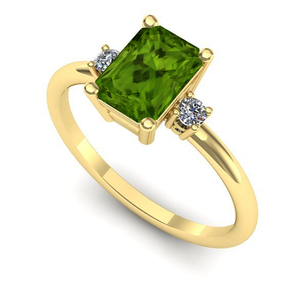 Inel din aur galben cu peridot