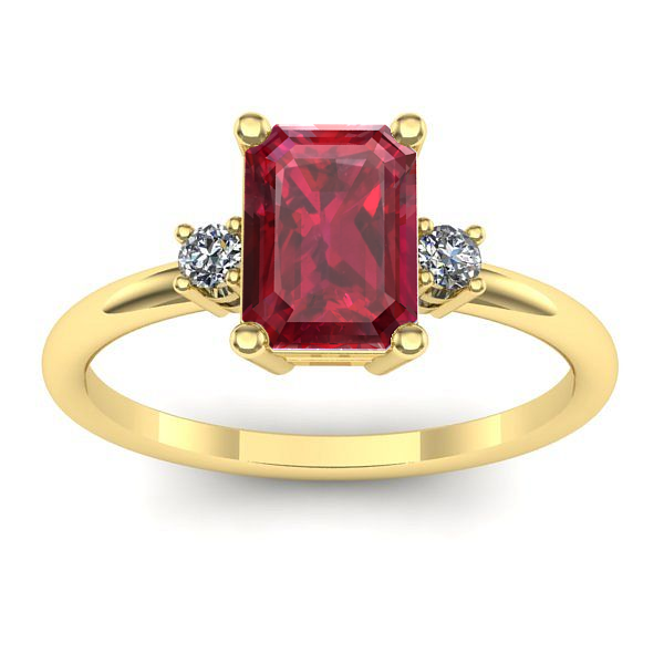 Inel de logodna cu rubin dreptunghiular