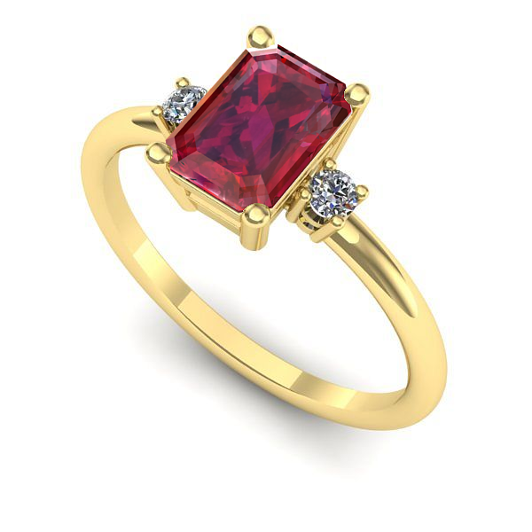 Inel de logodna din aur galben cu rubin