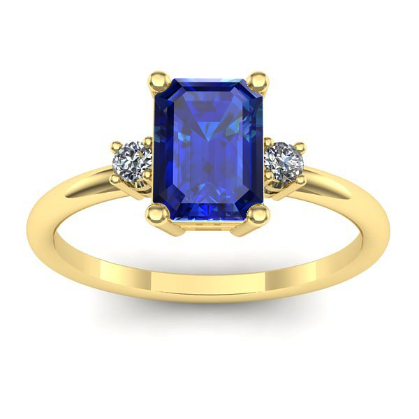 Inel de logodna cu safir dreptunghiular