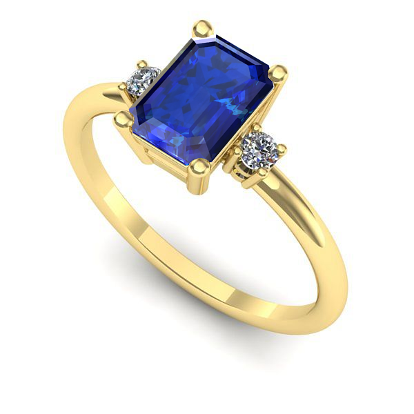 Inel din aur galben cu safir