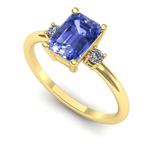 Inel din aur galben cu tanzanit