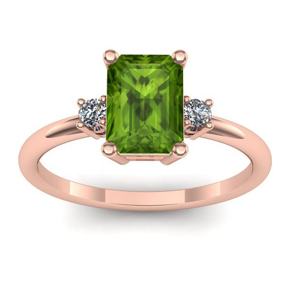 Inel cu peridot dreptunghiular