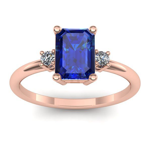 Inel de logodna cu safir dreptunghiular