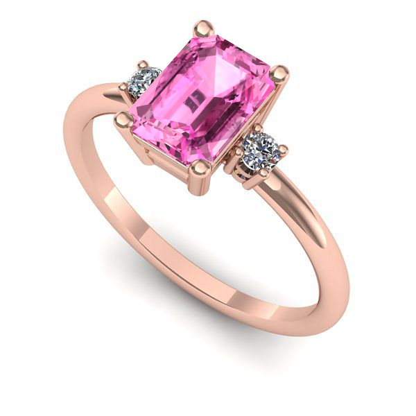 Inel din aur roz cu safir roz